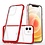 Ntech  Hoesje Geschikt voor iPhone 12 hoesje transparant met bumper Rood - Ultra Hybrid Hoesje Geschikt voor iPhone 12 case