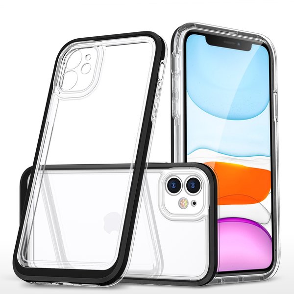 Ntech  Hoesje Geschikt voor iPhone 11 Pro hoesje transparant met bumper Zwart - Ultra Hybrid Hoesje Geschikt voor iPhone 11 Pro case