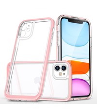 Ntech iPhone 11 Pro hoesje transparant met bumper Rose Goud - Ultra Hybrid hoesje iPhone 11 Pro case