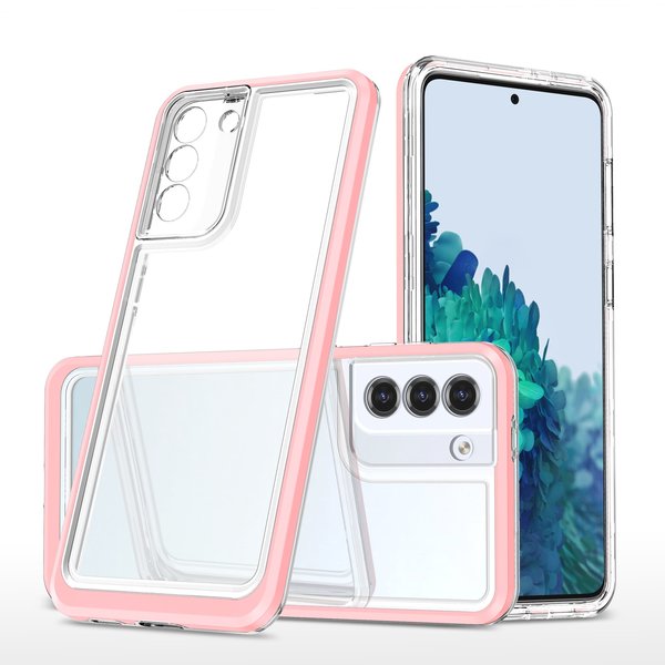 Ntech Hoesje Geschikt Voor Samsung Galaxy S20 FE hoesje transparant cover met bumper Rose Goud - Ultra Hybrid hoesje Hoesje Geschikt Voor Samsung Galaxy S20 FE case