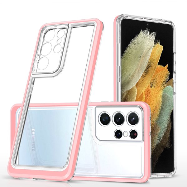 Ntech Hoesje Geschikt Voor Samsung Galaxy S20 Ultra hoesje transparant cover met bumper Rose Goud - Ultra Hybrid hoesje Hoesje Geschikt Voor Samsung Galaxy S20 Ultra case