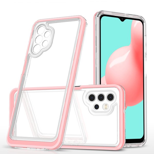 Ntech Hoesje Geschikt Voor Samsung Galaxy A32 4G hoesje transparant cover met bumper Rose Goud - Ultra Hybrid hoesje Hoesje Geschikt Voor Samsung Galaxy A32 4G case