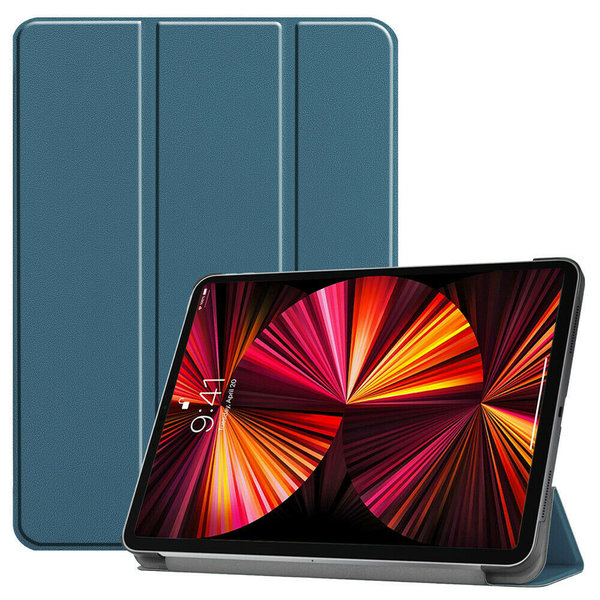 Ntech Hoes geschikt voor iPad Pro / Pro 2021 / 2020 Donker Groen - 11 Inch - Hoes geschikt voor iPad pro 2020 Hoes - Hoes geschikt voor iPad pro 2021 smart cover Trifold