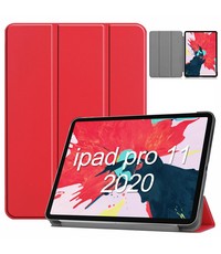 Ntech iPad Pro Hoes - iPad Pro 2021 Hoes - iPad Pro Hoes 2020 Rood - 11 Inch - iPad Pro 2020 Hoes - Hoes iPad Pro 2021 smart cover Trifold