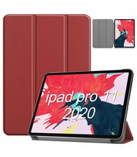 Ntech iPad Pro Hoes - iPad Pro 2021 Hoes - iPad Pro Hoes 2020 Wine Rood - 11 Inch - iPad Pro 2020 Hoes - Hoes iPad Pro 2021 smart cover Trifold