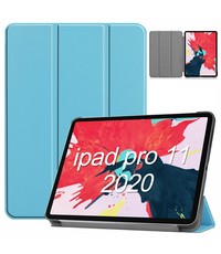 Ntech iPad Pro Hoes - iPad Pro 2021 Hoes - iPad Pro Hoes 2020 Licht Blauw - 11 Inch - iPad Pro 2020 Hoes - Hoes iPad Pro 2021 smart cover Trifold