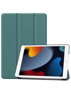 Ntech iPad 2021 Hoes - iPad 2020 Hoes – iPad 10.2 hoes Donker Groen – hoes iPad 2020 - iPad 2019 Hoes - hoes iPad 2019 – iPad 2020 hoesje Smart boekcase Triflod - Ntech