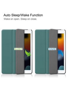 Ntech iPad Air hoes - iPad Air 2 Hoes - Trifold Tablet hoes Donker Groen - Smart Cover - Hoes iPad Air 2 smart cover - hoes iPad air - iPad Hoes - Bookcase iPad Air / Air 2 9.7 inch
