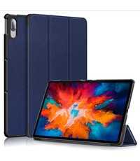 Ntech Lenovo Tab P11 hoes - Lenovo Tab P11 bookcase Donker Blauw - Trifold tablethoes smart cover - hoes lenovo tab P11 - Ntech