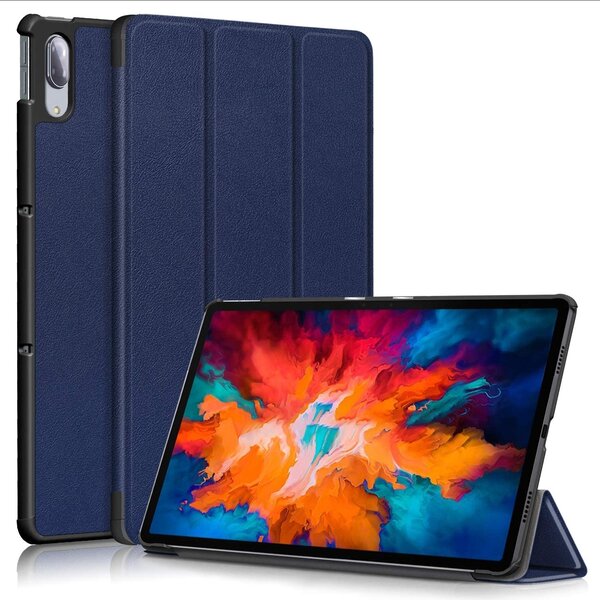 Ntech Hoes Geschikt voor Lenovo Tab P11 hoes - Hoes Geschikt voor Lenovo Tab P11 bookcase Donker Blauw - Trifold tablethoes smart cover - hoes Hoes Geschikt voor Lenovo Tab P11 - Ntech