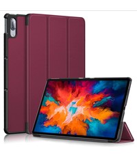 Ntech Lenovo Tab P11 hoes - Lenovo Tab P11 bookcase Wine Rood - Trifold tablethoes smart cover - hoes lenovo tab P11 - Ntech