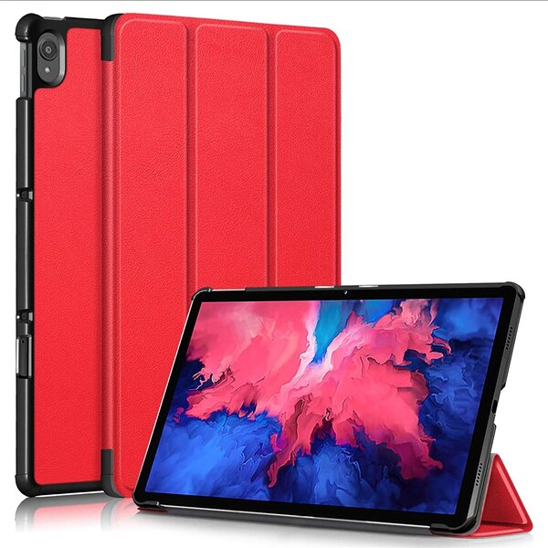 Ntech Hoes Geschikt voor Lenovo Tab P11 hoes - Hoes Geschikt voor Lenovo Tab P11 bookcase Rood - Trifold tablethoes smart cover - hoes Hoes Geschikt voor Lenovo Tab P11 - Ntech