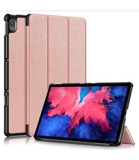 Ntech Lenovo Tab P11 hoes - Lenovo Tab P11 bookcase Rose Goud - Trifold tablethoes smart cover - hoes lenovo tab P11 - Ntech