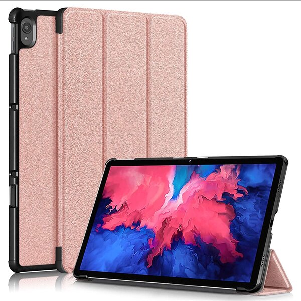 Ntech Hoes Geschikt voor Lenovo Tab P11 hoes - Hoes Geschikt voor Lenovo Tab P11 bookcase Rose Goud - Trifold tablethoes smart cover - hoes Hoes Geschikt voor Lenovo Tab P11 - Ntech