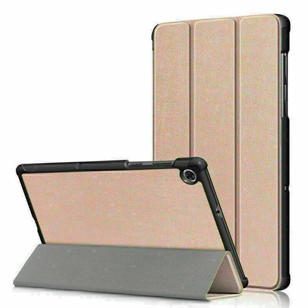 Ntech Hoes Geschikt voor Lenovo Tab M10 HD hoes Goud - Lenovo M10 HD cover smart hoes - hoes Hoes Geschikt voor Lenovo Tab M10 HD Kunstleer