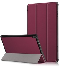 Ntech Lenovo Tab M10 HD hoes Wine Rood - Lenovo M10 HD cover smart hoes - hoes Lenovo Tab M10 HD Kunstleer