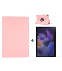 Ntech Samsung Galaxy Tab A8 Hoes Licht Rose - Samsung Tab A8 hoesje 2021 - tablethoes draaibare book case Samsung Tab A8 Screenprotector / tempered glass