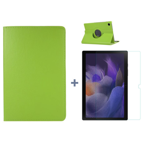 Ntech  Hoesje Geschikt Voor Samsung Galaxy Tab A8 Hoes Groen - Hoesje Geschikt Voor Samsung Galaxy Tab A8 hoesje 2021 - tablethoes draaibare book case Hoesje Geschikt Voor Samsung Galaxy Tab A8 Screenprotector / tempered glass