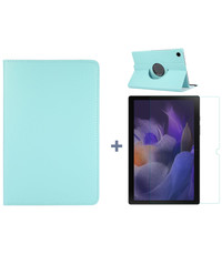 Ntech Samsung Galaxy Tab A8 Hoes Licht Blauw - Samsung Tab A8 hoesje 2021 - tablethoes draaibare book case Samsung Tab A8 Screenprotector / tempered glass