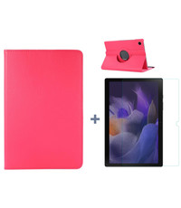 Ntech Samsung Galaxy Tab A8 Hoes Roze - Samsung Tab A8 hoesje 2021 - tablethoes draaibare book case Samsung Tab A8 Screenprotector / tempered glass