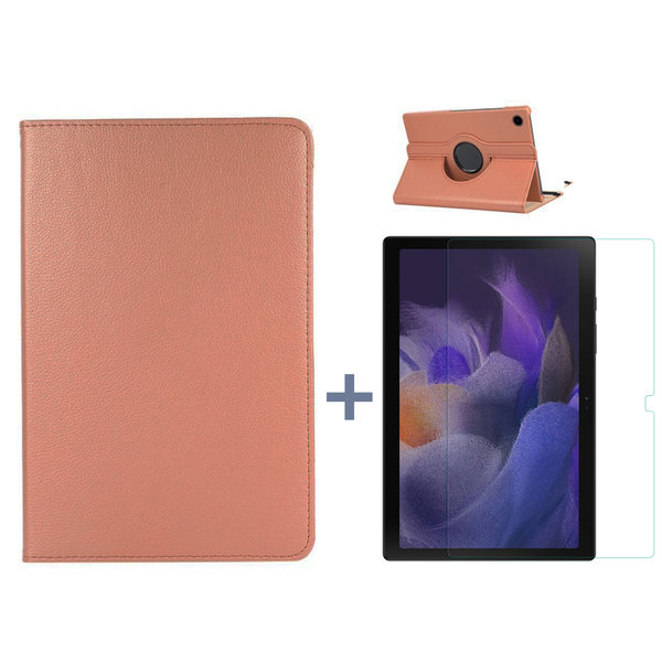 Ntech Hoesje Geschikt Voor Samsung Galaxy Tab A8 Hoes Rose Goud - Hoesje Geschikt Voor Samsung Galaxy Tab A8 hoesje 2021 - tablethoes draaibare book case Hoesje Geschikt Voor Samsung Galaxy Tab A8 Screenprotector / tempered glass