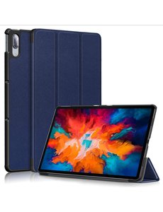 Ntech Lenovo Tab P11 Plus hoes - Lenovo Tab P11 Plus bookcase Donker Blauw - Trifold tablethoes smart cover - hoes lenovo tab P11 Plus - Ntech