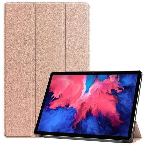 Ntech Hoes Geschikt voor Lenovo Tab P11 Plus hoes - Hoes Geschikt voor Lenovo Tab P11 Plus bookcase Rose Goud - Trifold tablethoes smart cover - hoes Hoes Geschikt voor Lenovo Tab P11 Plus - Ntech