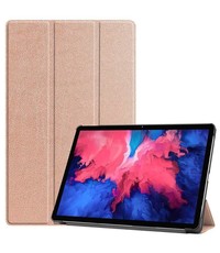 Ntech Lenovo Tab P11 Pro hoes - Lenovo Tab P11 Pro bookcase Rose Goud - Trifold tablethoes smart cover - hoes lenovo tab P11 Pro 11.5 inch - Ntech