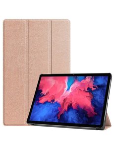 Ntech Lenovo Tab P11 Pro hoes - Lenovo Tab P11 Pro bookcase Rose Goud - Trifold tablethoes smart cover - hoes lenovo tab P11 Pro 11.5 inch - Ntech
