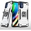 Ntech Hoesje geschikt voor Motorola G9 Plus Hoesje Heavy Duty Armor Hoesje Zliver - Hoesje geschikt voor Motorola G9 Plus Case Kickstand Ring cover met Magnetisch Auto Mount