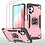 Ntech  Hoesje Geschikt Voor Samsung Galaxy A32 4G Hoesje Heavy Duty Armor Hoesje Rose Goud - Galaxy A32 4G Case Kickstand Ring cover met Magnetisch Auto Mount- Hoesje Geschikt Voor Samsung Galaxy A32 4G screenprotector 2 pack