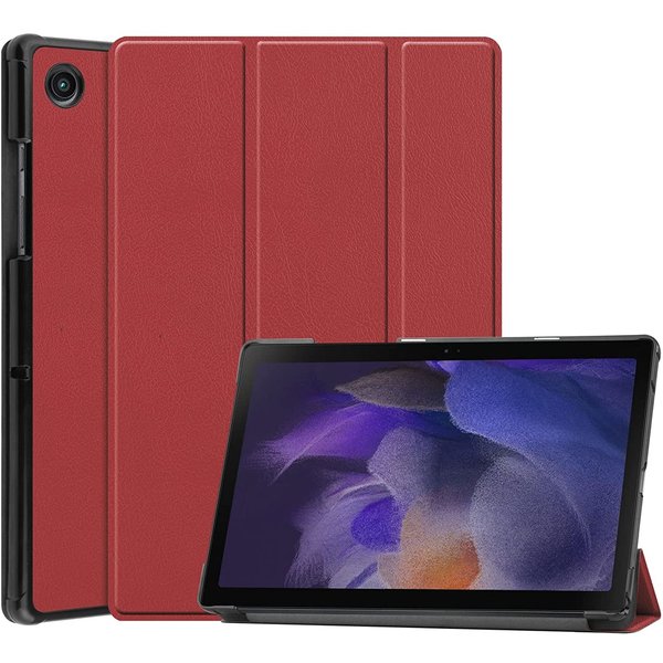 Ntech Hoes geschikt voor Samsung Galaxy Tab A8 – Samsung tab A8 (2021 / 2022) Trifold tablet hoes - wijn rood