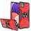 Ntech  Hoesje Geschikt Voor Samsung Galaxy A22 Hoesje Heavy Duty Armor Hoesje Rood - Hoesje Geschikt Voor Samsung Galaxy A22 5G Case Kickstand Ring cover met Magnetisch Auto Mount- Hoesje Geschikt Voor Samsung Galaxy A22 5G screenprotector 2 pack