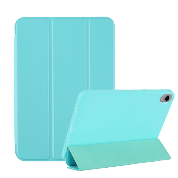 Ntech Hoes geschikt voor iPad Mini 6 hoes Mint Groen - Hoes geschikt voor iPad Mini 2021 hoes - Hoes geschikt voor iPad Mini 6 case cover - Hoes geschikt voor iPad Mini 6 bookcase - Hoes geschikt voor iPad Mini 6 hoesje soft Silicone smart cover