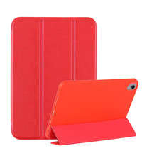 Ntech iPad Mini 6 hoes Rood - iPad Mini 2021 hoes - iPad Mini 6 case cover - Hoes iPad Mini 6 bookcase - iPad Mini 6 hoesje soft Silicone smart cover
