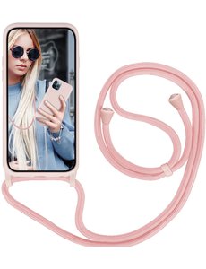Ntech iPhone 13 hoesje met koord Licht Rose - iPhone 13 hoesje met koord