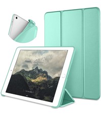 Ntech iPad Hoes 2018 - iPad 2017 Hoes Mint Groen - iPad hoes siliconen - iPad hoesje Soft smart cover - iPad 2018 Hoes - iPad 9.7 hoes - iPad hoesje Bookcase Trifold- Ntech