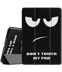 Ntech iPad hoes 2018 Don't Touch Me - iPad hoes 2017 - iPad hoes 6e generatie trifold case- iPad 2018 hoes - iPad 2017 hoes -Hoes iPad 2018 book case smart cover - Ntech