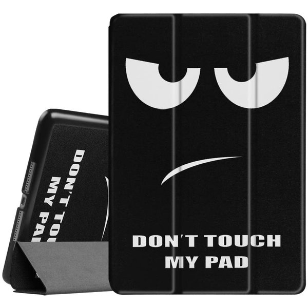 Ntech Hoes geschikt voor iPad 2018 Don't Touch Me - Hoes geschikt voor iPad 2017 - Hoes geschikt voor iPad 6e generatie trifold case - Hoes geschikt voor iPad 2018 hoes - Hoes geschikt voor iPad 2017 hoes - Hoes geschikt voor iPad 2018 book case smart cover - N