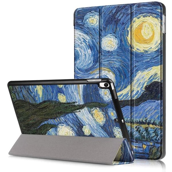 Ntech Hoes geschikt voor iPad 2018 Sterrennacht Print - Hoes geschikt voor iPad 2017 - Hoes geschikt voor iPad 6e generatie trifold case - Hoes geschikt voor iPad 2018 hoes - Hoes geschikt voor iPad 2017 hoes - Hoes geschikt voor iPad 2018 book case smart cover