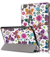 Ntech iPad hoes 2018 Vlinder Print - iPad hoes 2017 - iPad hoes 6e generatie trifold case- iPad 2018 hoes - iPad 2017 hoes -Hoes iPad 2018 book case smart cover - Ntech