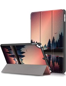 Ntech iPad hoes 2018 Dusk Print - iPad hoes 2017 - iPad hoes 6e generatie trifold case- iPad 2018 hoes - iPad 2017 hoes -Hoes iPad 2018 book case smart cover - Ntech