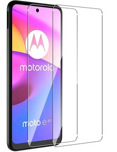 Ntech Motorola Moto E40 Screenprotector - Moto E40 Screenprotector Glas Gehard Tempered Glass - 2 Stuks