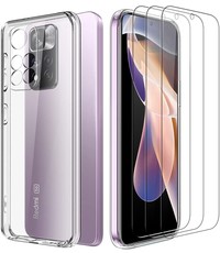 Ntech Xiaomi Redmi Note 11 Pro / 11 Pro Max 5G Hoesje Transparant cover Case Met 3x Screenprotector -Redmi Note 11 Pro/11 Pro Max 5G Hoesje Silicone Transparant Case Cover - Xiaomi Redmi Note 11 Pro/11 Pro Max 5G Screenprotector