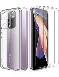 Ntech Xiaomi Redmi Note 11 Pro / 11 Pro Max 5G Hoesje Transparant cover Case Met 3x Screenprotector -Redmi Note 11 Pro/11 Pro Max 5G Hoesje Silicone Transparant Case Cover - Xiaomi Redmi Note 11 Pro/11 Pro Max 5G Screenprotector