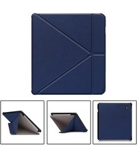 Ntech Kobo Clara HD hoes Donker Blauw Bookcase - kobo clara hd cover Smart case - kobo clara hoes-  hoes Kobo Clara HD - Kunstleer -  Trifold Bookcase hoesje