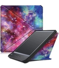 Ntech Kobo Clara HD hoes Galaxy Print Bookcase - kobo clara hd cover Smart case - kobo clara hoes-  hoes Kobo Clara HD - Kunstleer -  Trifold Bookcase hoesje