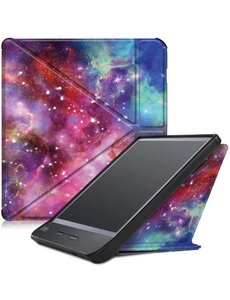 Ntech Kobo Clara HD hoes Galaxy Print Bookcase - kobo clara hd cover Smart case - kobo clara hoes-  hoes Kobo Clara HD - Kunstleer -  Trifold Bookcase hoesje