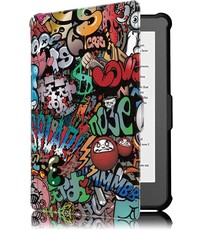 Ntech Kobo Clara HD hoes Graffity Print Bookcase - kobo clara hd cover Smart case - kobo clara hoes-  hoes Kobo Clara HD - Kunstleer -  Trifold Bookcase hoesje