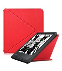 Ntech Kobo Clara HD hoes Rood Bookcase - kobo clara hd cover Smart case - kobo clara hoes-  hoes Kobo Clara HD - Kunstleer -  Trifold Bookcase hoesje